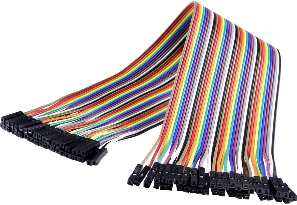 Renkforce JKFF403 Jumper-kabel Arduino, Banana Pi, Raspberry Pi [40x Draadbrug-bus - 40x Draadbrug-bus] 30.00 cm Bont